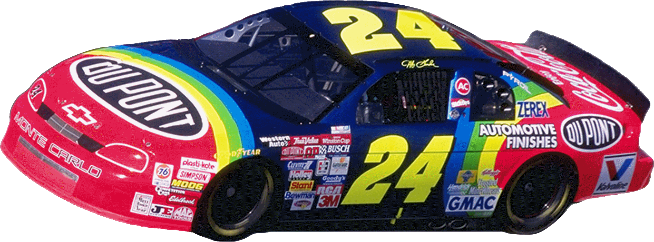Objectjeff Gordon's 'rainbow Warrior' Retro Racecar - Nascar Cars Transparent PNG - 2636x1034 - Free Download on - Car Transparent PNG Free Download