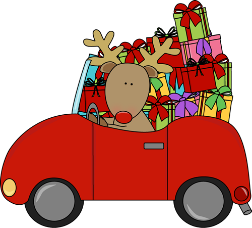 Reindeer Driving A Car Filled With Gifts - Christmas Car Clipart - Free Transparent PNG Clipart Images Download. - Car Transparent PNG Free Download
