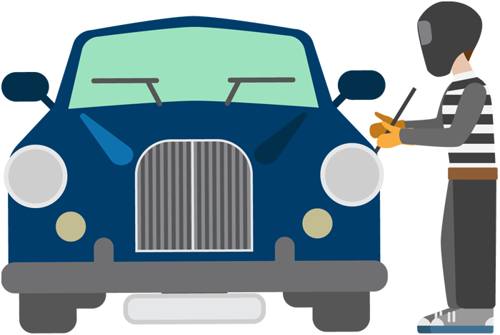 Cartoon Thief Wearing Black Clothes Stealing A Car - Stealing A Car Cartoon - Free Transparent PNG Clipart Images Download. - Car Transparent PNG Free Download