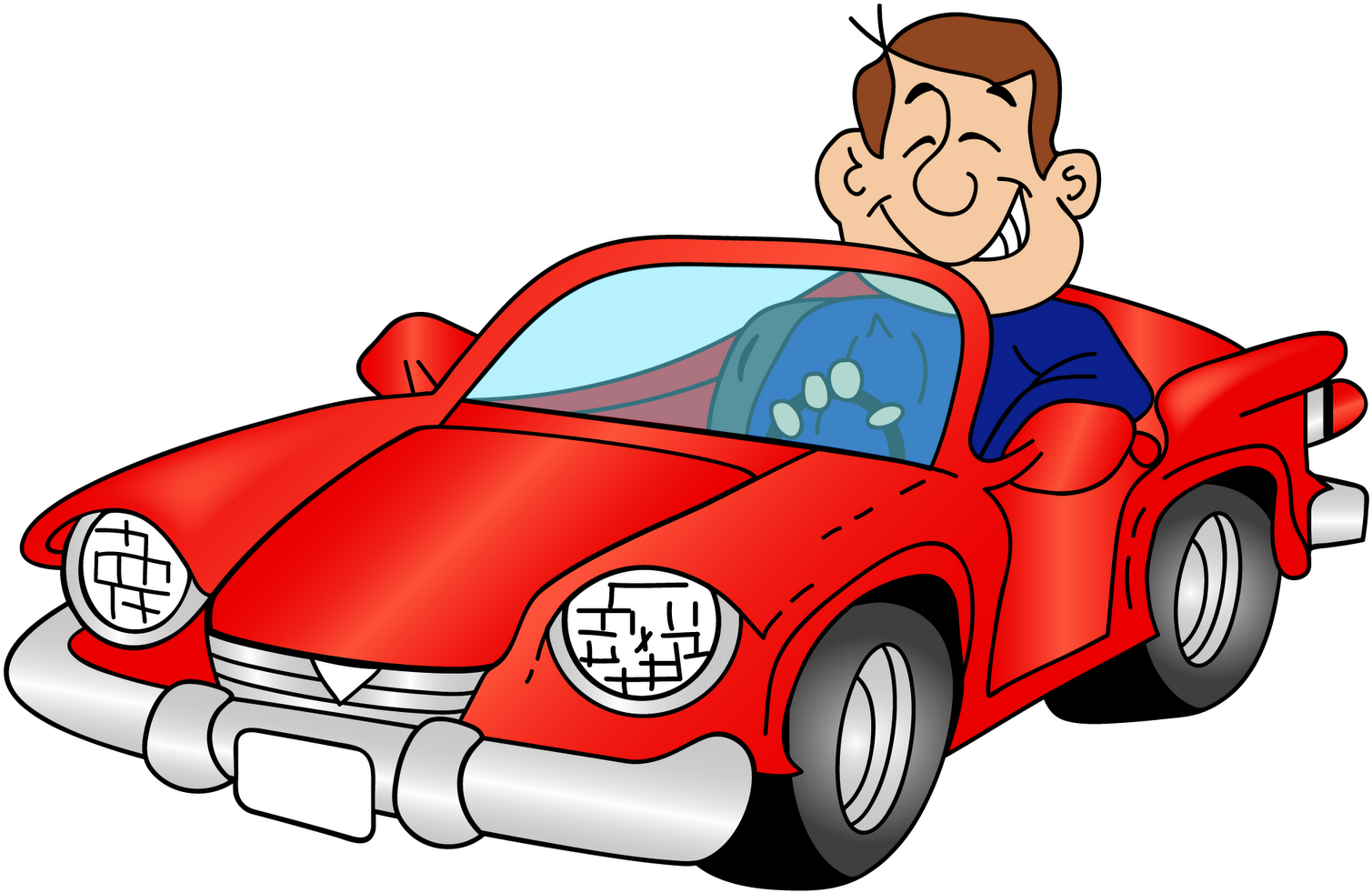 Cartoon Car With A Driver Png Clipart - Car Cartoon Png Transparent PNG - 1600x1200 - Free Download on - Car Transparent PNG Free Download