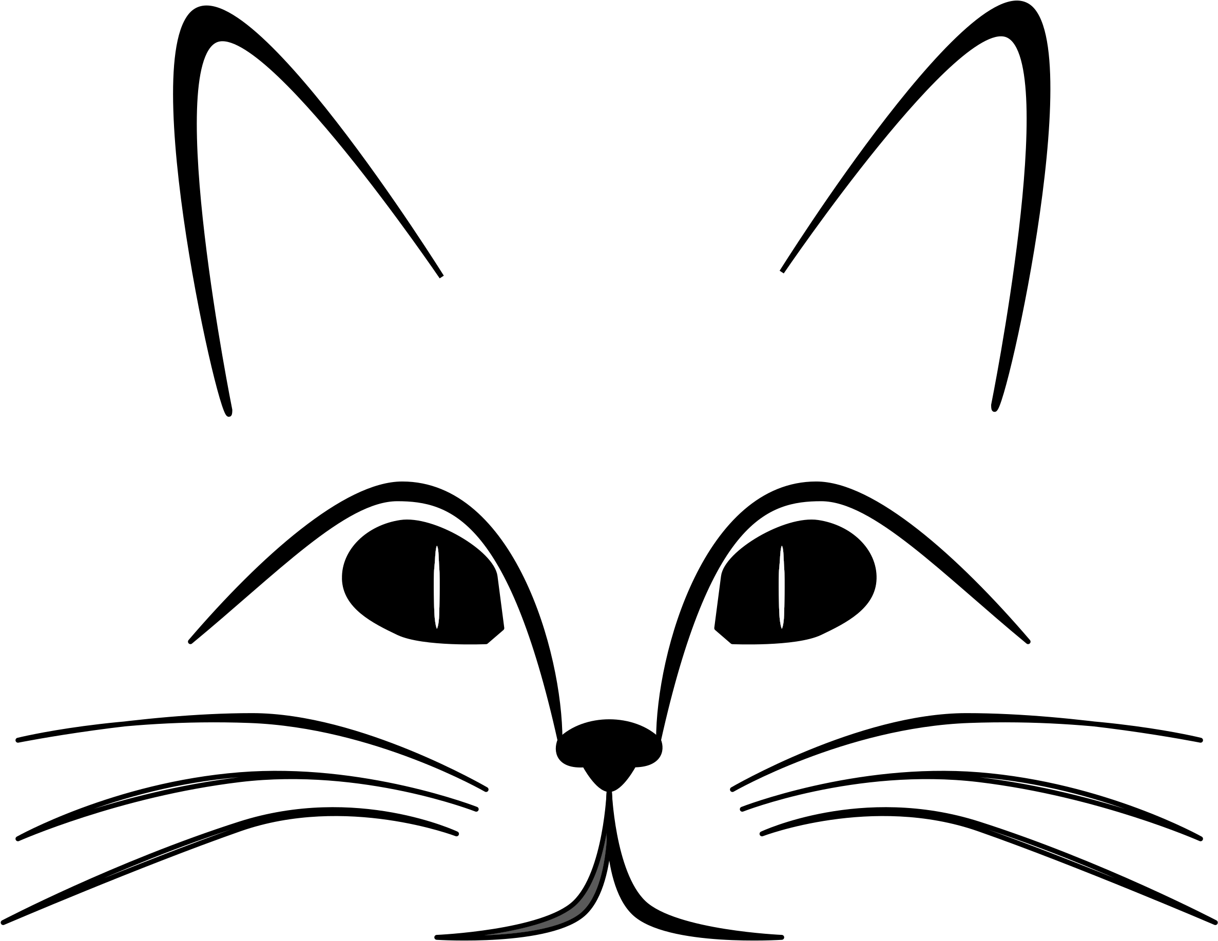 Cat Face Outline Clip Art - Cat And Heart Shower Curtain - Free Transparent PNG Clipart Images Download. - Cat Transparent PNG Free Download