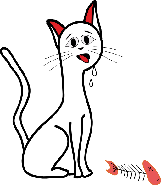Hungry Cat Eat Fish Clipart - Domestic Short-haired Cat - Free Transparent PNG Clipart Images Download. - Cat Transparent PNG Free Download