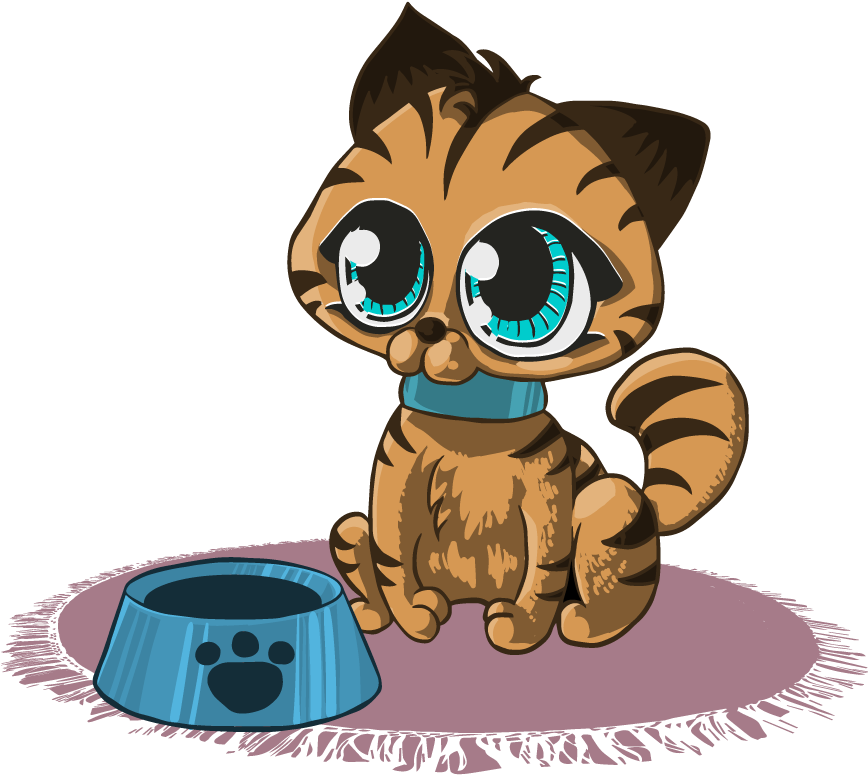 Kitten Free To Use Clipart - Cartoon Cat Round Ornament - Free Transparent PNG Clipart Images Download. - Cat Transparent PNG Free Download