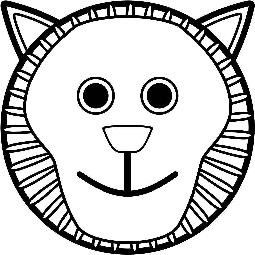 Lion Head Clipart Black And White Clipart Panda - Cat Face For Coloring - Free Transparent PNG Clipart Images Download. - Cat Transparent PNG Free Download