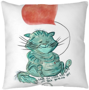 Love You Morewatercolor Greeting Card, Isolated On - Cushion Transparent PNG - 400x400 - Free Download on - Cat Transparent PNG Free Download