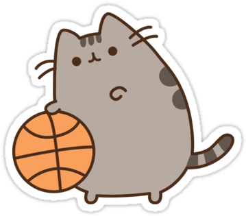 "pusheen Basket" Stickers By Reun - Pusheen The Cat Transparent PNG - 375x360 - Free Download on - Cat Transparent PNG Free Download