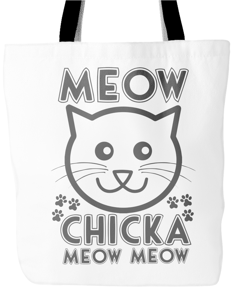 Meow Chicka Meow Meow Tote Bag - Cats Are People Too, Tote Handbag, Adult Unisex, Natural - Free Transparent PNG Clipart Images Download. - Cat Transparent PNG Free Download