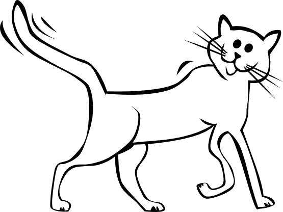 Cartoon Cat Black White Line Art Coloring Book Colouring - Black And White Cartoon Cats - Free Transparent PNG Clipart Images Download. - Cat Transparent PNG Free Download
