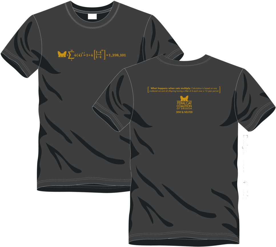 T Shirt - Feral Cat Coalition Of Oregon Transparent PNG - 1000x918 - Free Download on - Cat Transparent PNG Free Download