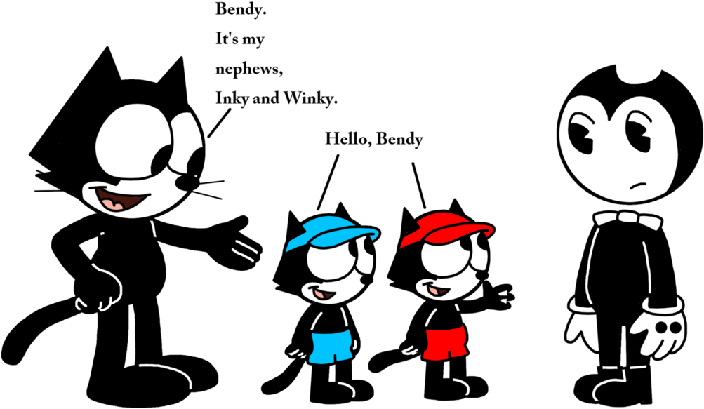 Felix Introducing Inky And Winky To Bendy By Marcospower1996 - Felix The Cat Inky And Winky - Free Transparent PNG Clipart Images Download. - Cat Transparent PNG Free Download