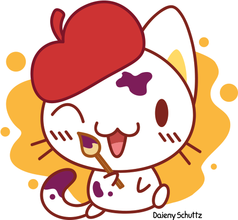 Artist Cat By Daieny - Artist Cat Png - Free Transparent PNG Clipart Images Download. - Cat Transparent PNG Free Download