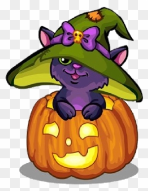 Halloween Clip Art For Kids - Cute Halloween Cat Clipart - Free Transparent PNG Clipart Images Download. - Cat Transparent PNG Free Download