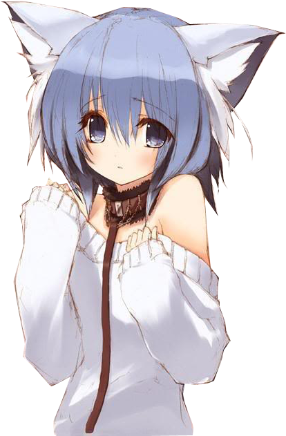 Neko Girl Png Library - Anime Cat Girls With Blue Hair Transparent PNG - 486x683 - Free Download on - Cat Transparent PNG Free Download