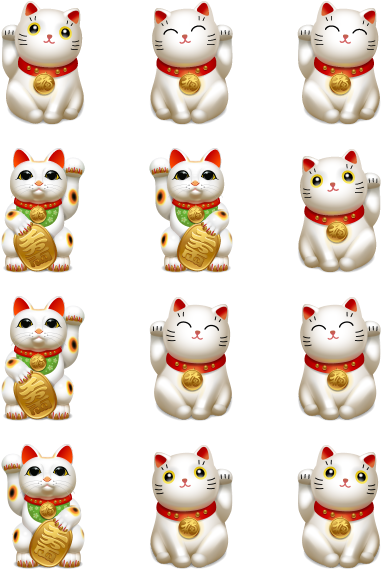 Maneki Neko Png Picture - Cute! Happy Cat Stickers Transparent PNG - 444x592 - Free Download on - Cat Transparent PNG Free Download