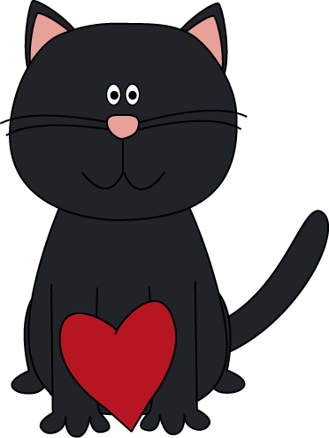 Black Cat And Red Heart - Cat With Heart Clipart - Free Transparent PNG Clipart Images Download. - Cat Transparent PNG Free Download
