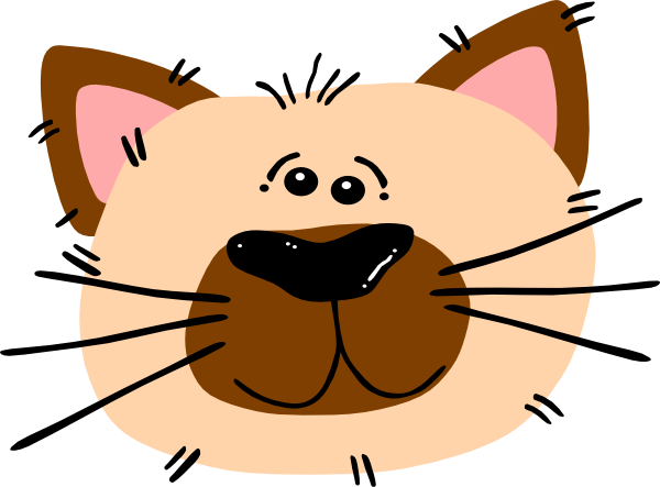Siamese Cartoon Cat Clip Art At Clker - Cartoon Cat Face - Free Transparent PNG Clipart Images Download. - Cat Transparent PNG Free Download