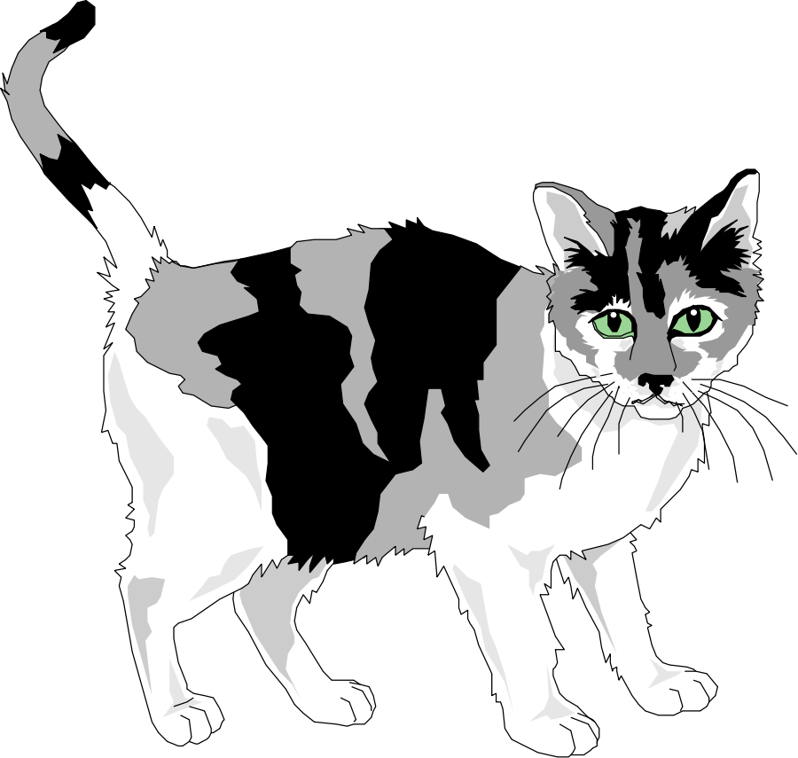 Black And Grey Cat Clip Art - Royalty Free Cat Clipart - Free Transparent PNG Clipart Images Download. - Cat Transparent PNG Free Download