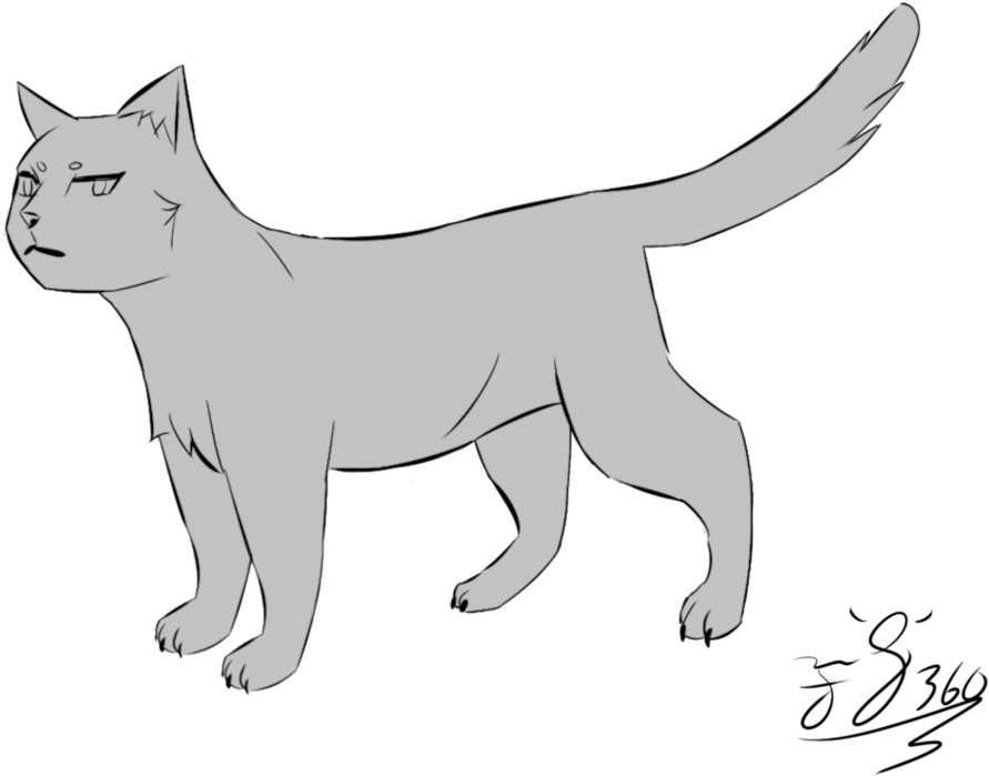 Simple Anime Cat Lineart [link In Description] By Lokifan360 - Anime Cat Art - Free Transparent PNG Clipart Images Download. - Cat Transparent PNG Free Download
