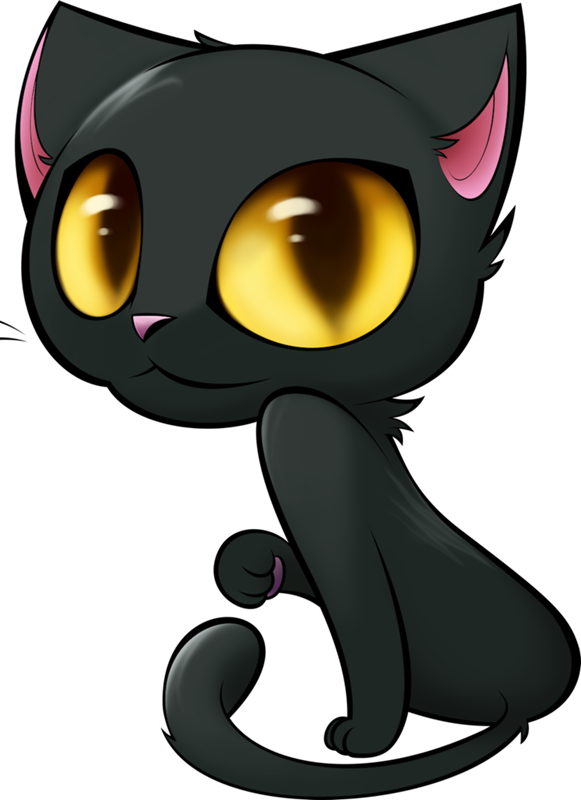 Imágenes De Gatos Negros Más - Cute Black Cat Cartoon - Free Transparent PNG Clipart Images Download. - Cat Transparent PNG Free Download