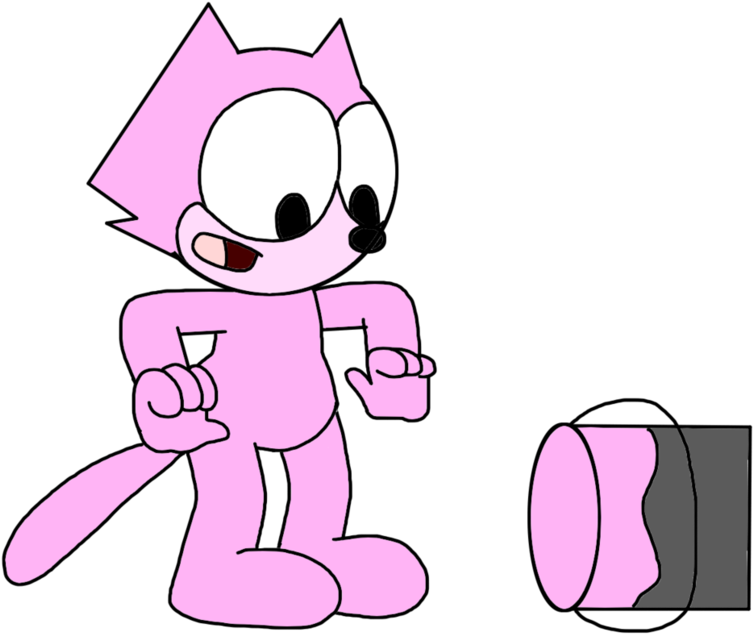 Felix The Cat In Pink Paint By Marcospower1996 - Cat - Free Transparent PNG Clipart Images Download. - Cat Transparent PNG Free Download