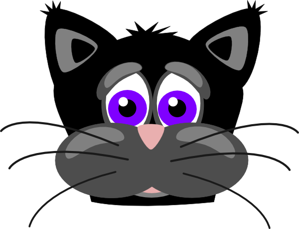 Purple Cat Clip Art - Custom Cartoon Cat Face Shower Curtain - Free Transparent PNG Clipart Images Download. - Cat Transparent PNG Free Download
