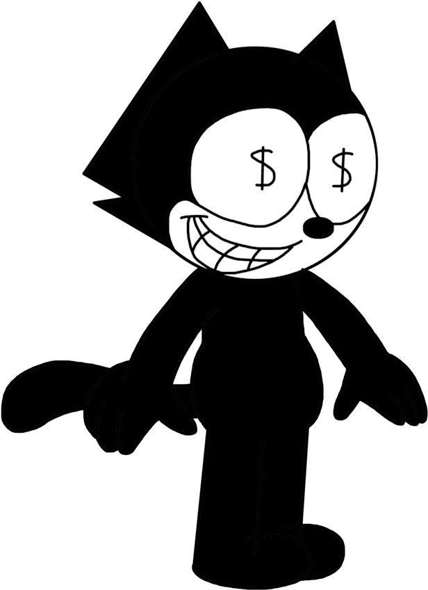 Felix With Money On His Eyes By Marcospower1996 - Felix The Cat Money - Free Transparent PNG Clipart Images Download. - Cat Transparent PNG Free Download