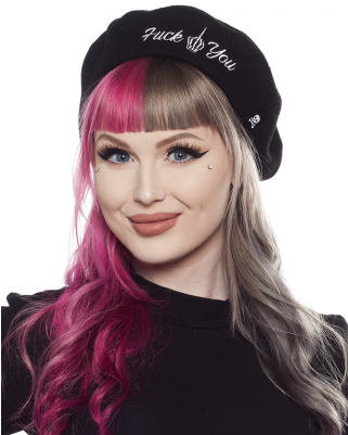 Sourpuss F*ck You Beret - Creep Heart Cat Beret Transparent PNG - 400x400 - Free Download on - Cat Transparent PNG Free Download