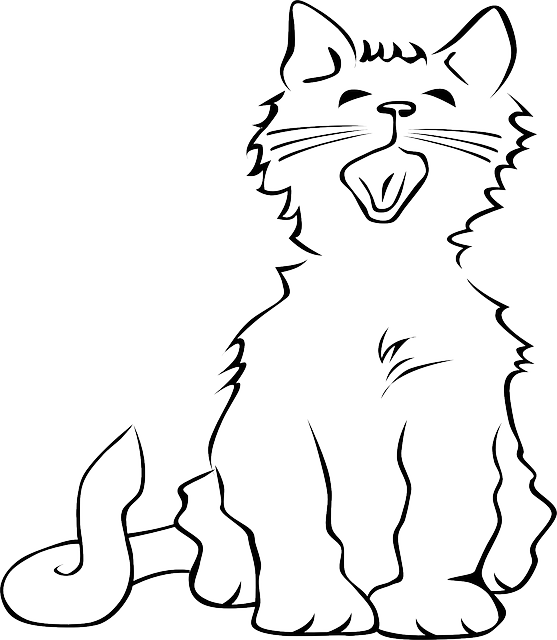 Cat, Outline, Pet, Animal, Mammal, Fur, Whiskers, Tired - Cat Meowing Clip Art Transparent PNG - 557x640 - Free Download on - Cat Transparent PNG Free Download
