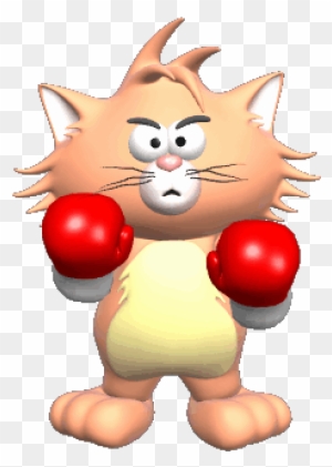 Dibujo Animado De Gato Boxeador - Cat - Go Ahead Make My Day Large Tote Bag - Free Transparent PNG Clipart Images Download. - Cat Transparent PNG Free Download