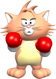 Dibujo Animado De Gato Boxeador - Cat - Go Ahead Make My Day Large Tote Bag - Free Transparent PNG Clipart Images Download. - Cat Transparent PNG Free Download