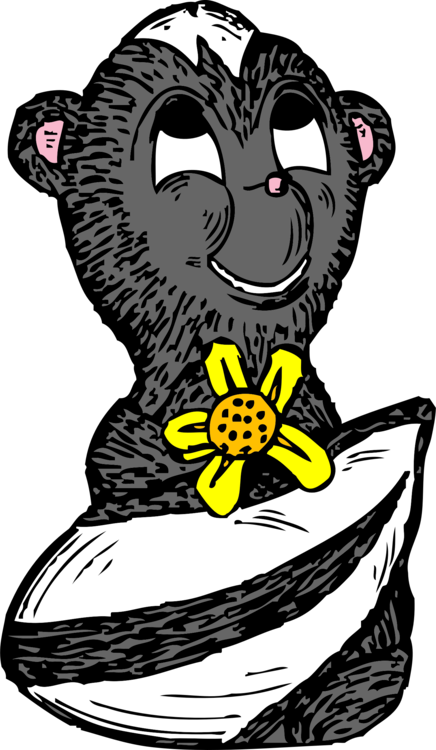 Download Line Art Drawing Free Commercial Clipart Animal - Best Gift - Skunk With A Flower Hoodie/t-shirt/mug Transparent PNG - 436x750 - Free Download on - Cat Transparent PNG Free Download