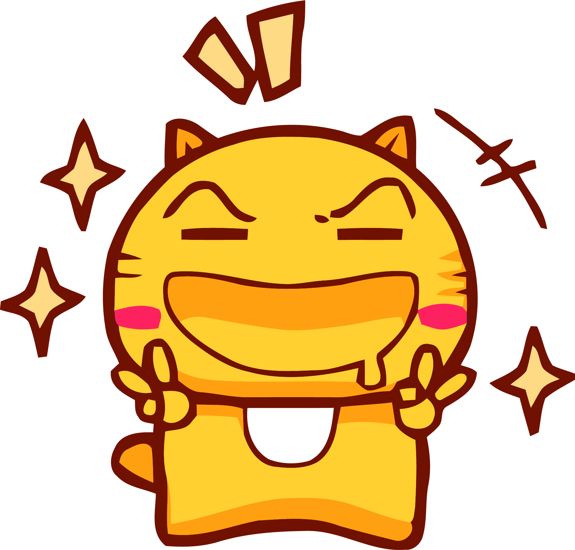 Gold Color Chibi Manga Cat Clipart Png - Gif Transparent PNG - 1882x1800 - Free Download on - Cat Transparent PNG Free Download