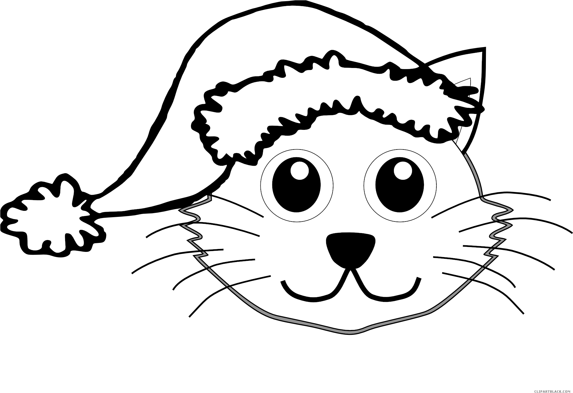 Cat Outline Animal Free Black White Clipart Images - Cat With A Hat Clipart Black And White - Free Transparent PNG Clipart Images Download. - Cat Transparent PNG Free Download