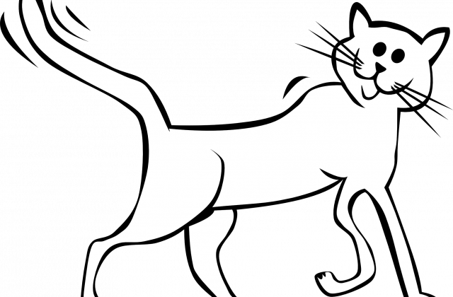 Cartoon Cat Black White Line Art Tatoo Tattoo Svg Clipart - Black And White Cartoon Picture Cat - Free Transparent PNG Clipart Images Download. - Cat Transparent PNG Free Download