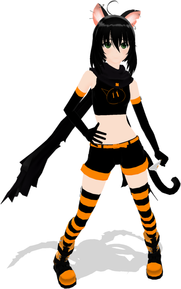 Mmd Black Cat Thief By Kanahiko-chan - Black Cat Girl Mmd - Free Transparent PNG Clipart Images Download. - Cat Transparent PNG Free Download