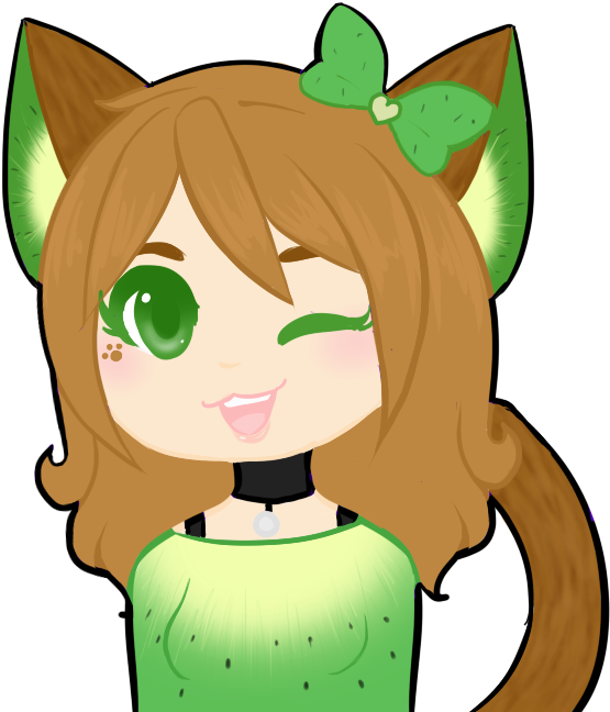 Kiwi Fruit Cat By Thecrimsonsorcerer - Kawaii Kiwi Cats - Free Transparent PNG Clipart Images Download. - Cat Transparent PNG Free Download