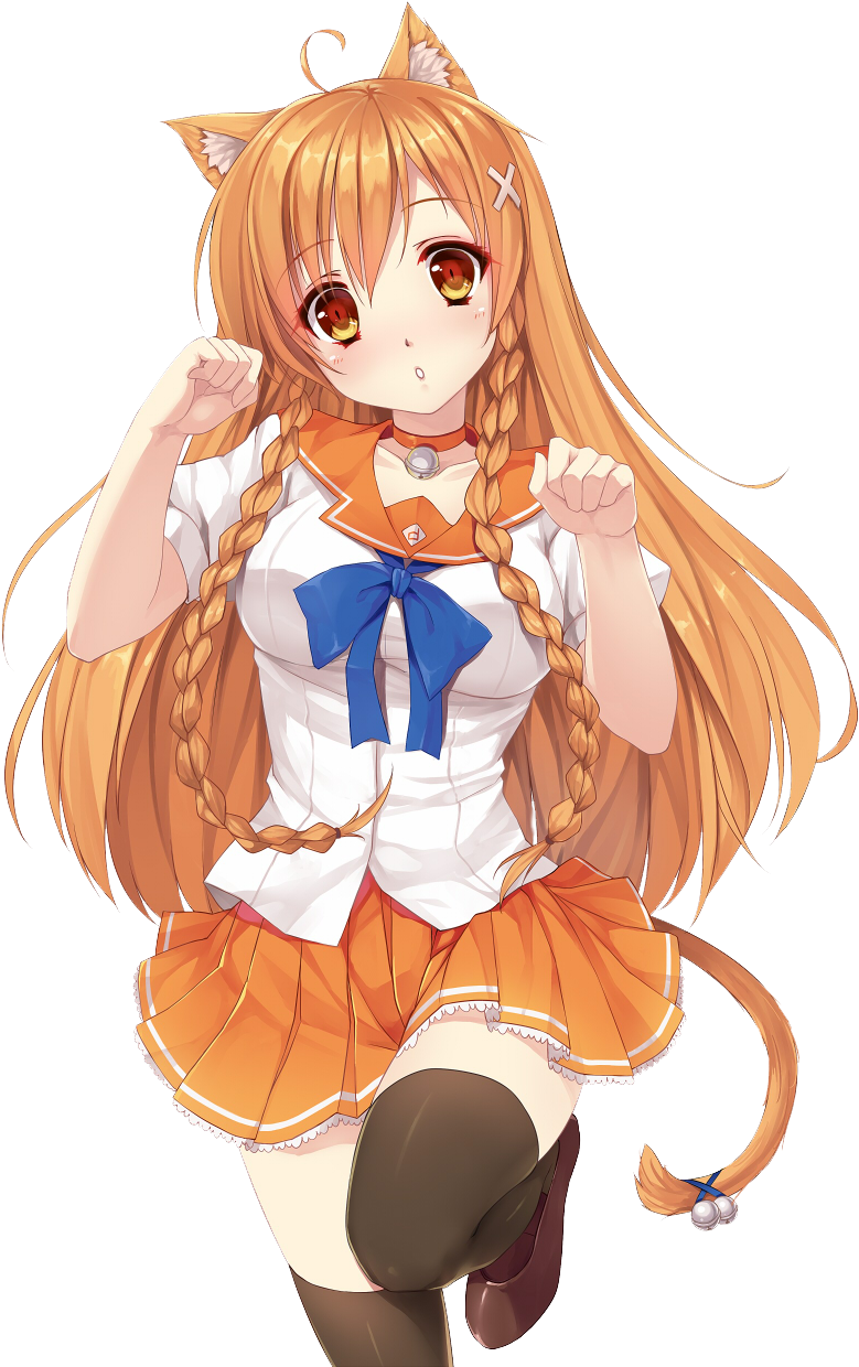 Neko Girls Going Nyaa~ - Anime Cat Girl Render - Free Transparent PNG Clipart Images Download. - Cat Transparent PNG Free Download