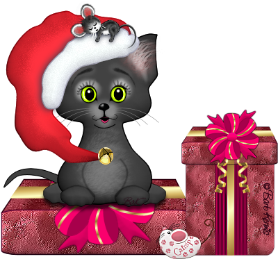 Publicada Por Deah Bastos Em - Seasons Greetings Cat Kitty Ornament - Free Transparent PNG Clipart Images Download. - Cat Transparent PNG Free Download