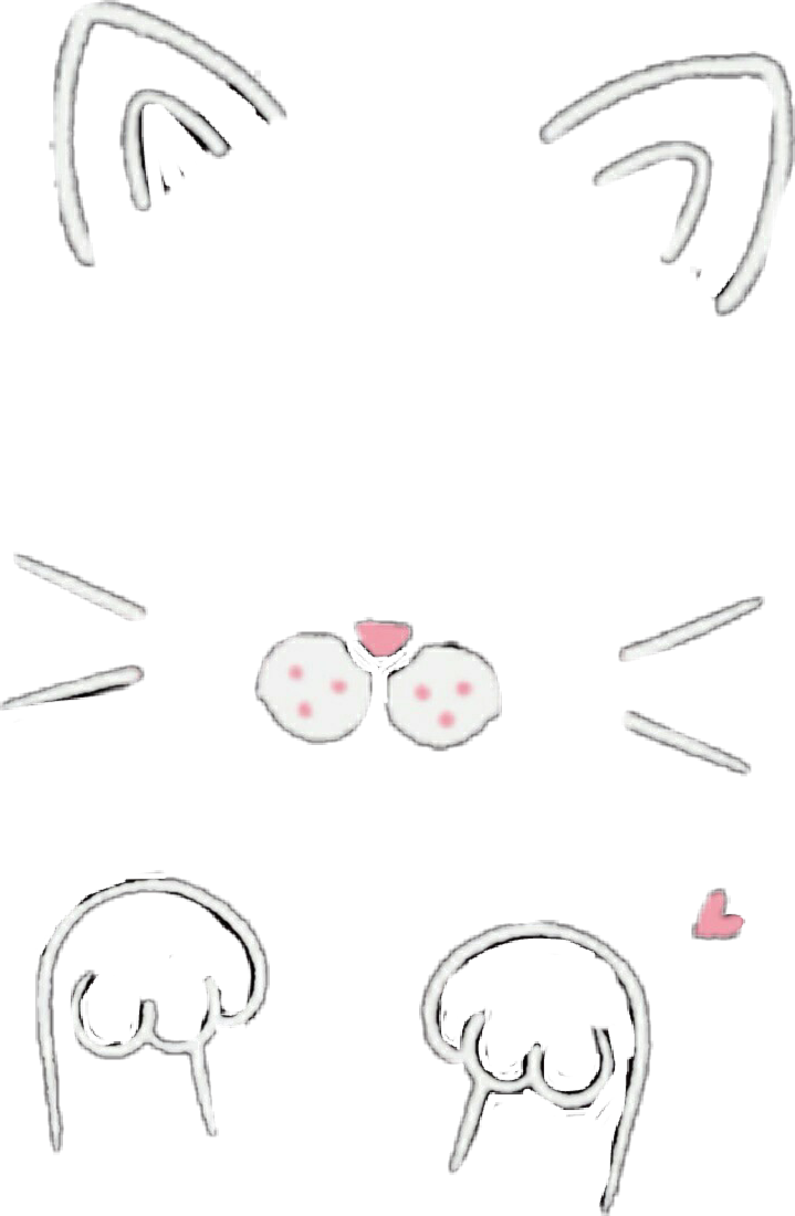 #snow #filter #instagram #cat #cute #kitty #pink #doodle - Snow Cat Filter Png, Transparent - Cat Transparent PNG Free Download