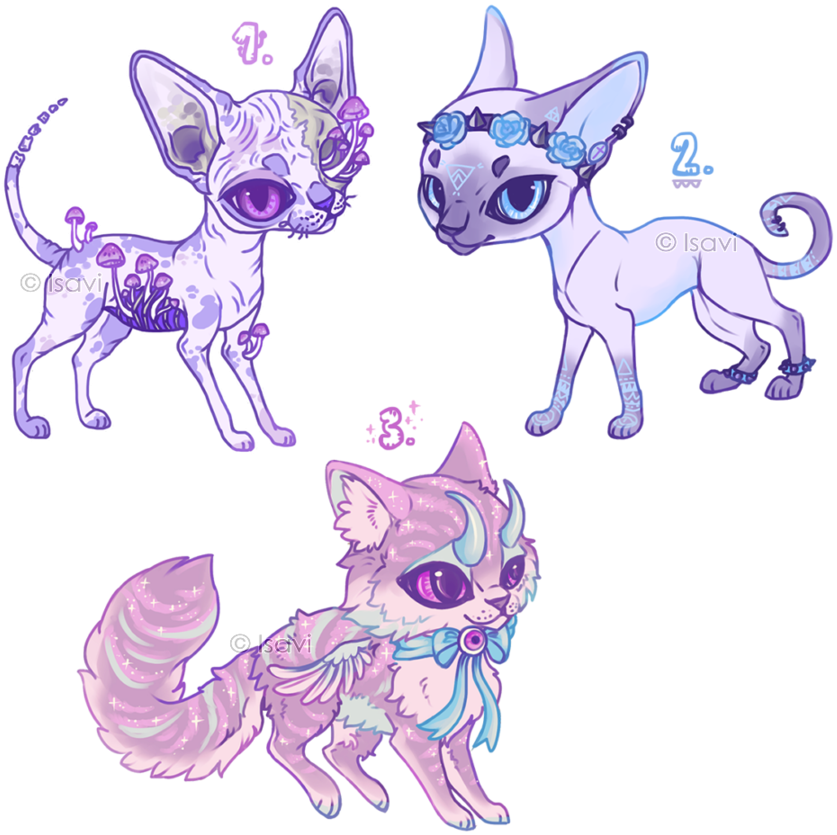 Pastel Goth Cats Auction Closed By Isavi - Pastel Goth Cat Art - Free Transparent PNG Clipart Images Download. - Cat Transparent PNG Free Download