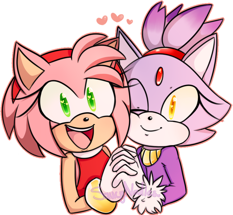 Amy Rose Pink Facial Expression Nose Clip Art Cartoon - Blaze The Cat And Amy Rose - Free Transparent PNG Clipart Images Download. - Cat Transparent PNG Free Download