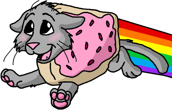 Dog Dog Like Mammal Mammal Cartoon Clip Art Art - Png Meme Nyan Cat Transparent PNG - 600x541 - Free Download on - Cat Transparent PNG Free Download
