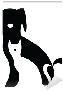 Funny Dog And Cat Silhouettes Composition Wall Mural - Dog And Cat Silhouettes - Free Transparent PNG Clipart Images Download. - Cat Transparent PNG Free Download