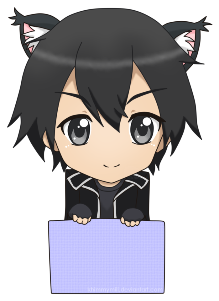Project Chibi Sao Tag Kirito By Khimmymiii-d5que7o - Sword Art Online Chibi Cat - Free Transparent PNG Clipart Images Download. - Cat Transparent PNG Free Download
