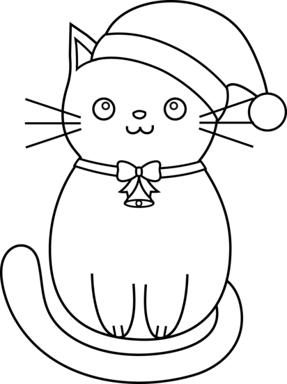 Christmas Coloring Pages Cats Christmas Cat Coloring - Easy Cat To Draw - Free Transparent PNG Clipart Images Download. - Cat Transparent PNG Free Download