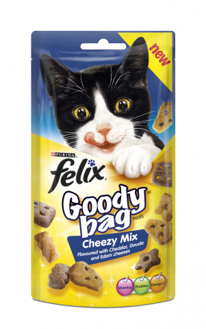 Felix Cat Treats Goody Bag Cheesy Mix 60g - Felix Goody Bag Transparent PNG - 480x480 - Free Download on - Cat Transparent PNG Free Download