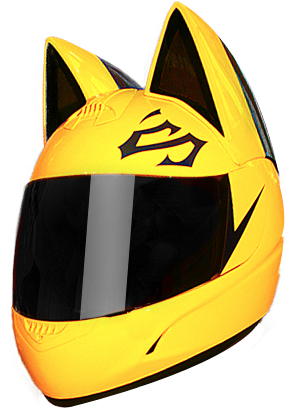 Selty Sturluson's Helmet Only $ 590 Black And Yellow - Bike Helmet With Cat Ears - Free Transparent PNG Clipart Images Download. - Cat Transparent PNG Free Download