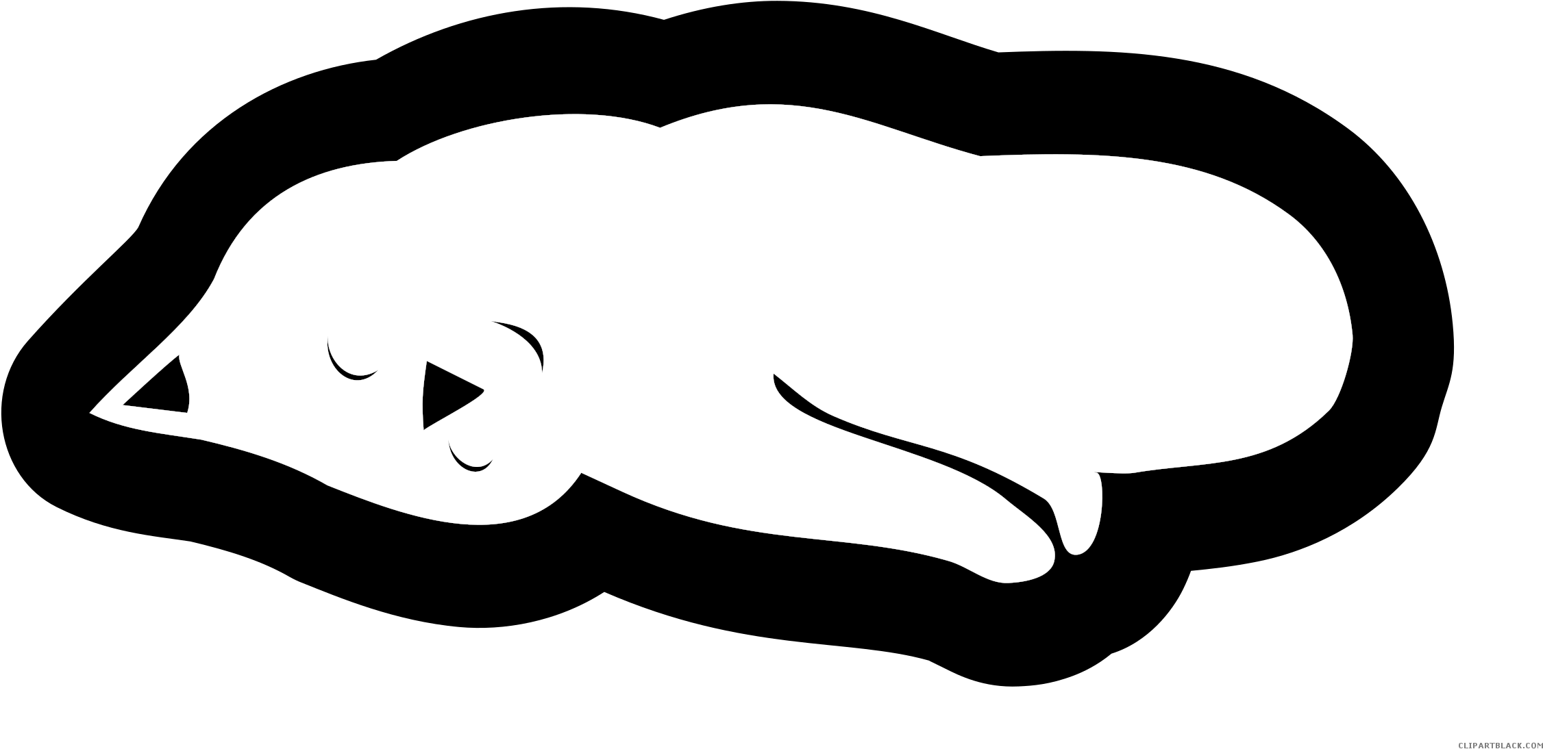 Cat Sleeping Animal Free Black White Clipart Images - Cat - Free Transparent PNG Clipart Images Download. - Cat Transparent PNG Free Download