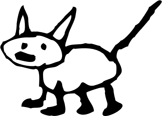 Artfavor Cartoon Cat 3 Black White Line Art Scalable - Black Cat Line Drawing - Free Transparent PNG Clipart Images Download. - Cat Transparent PNG Free Download