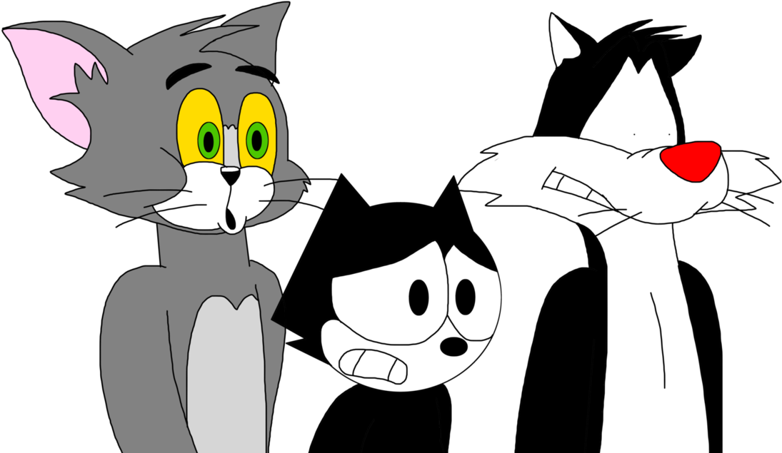 Toon Cats Walking In Panic By Marcospower1996 - Sylvester And Felix The Cat - Free Transparent PNG Clipart Images Download. - Cat Transparent PNG Free Download